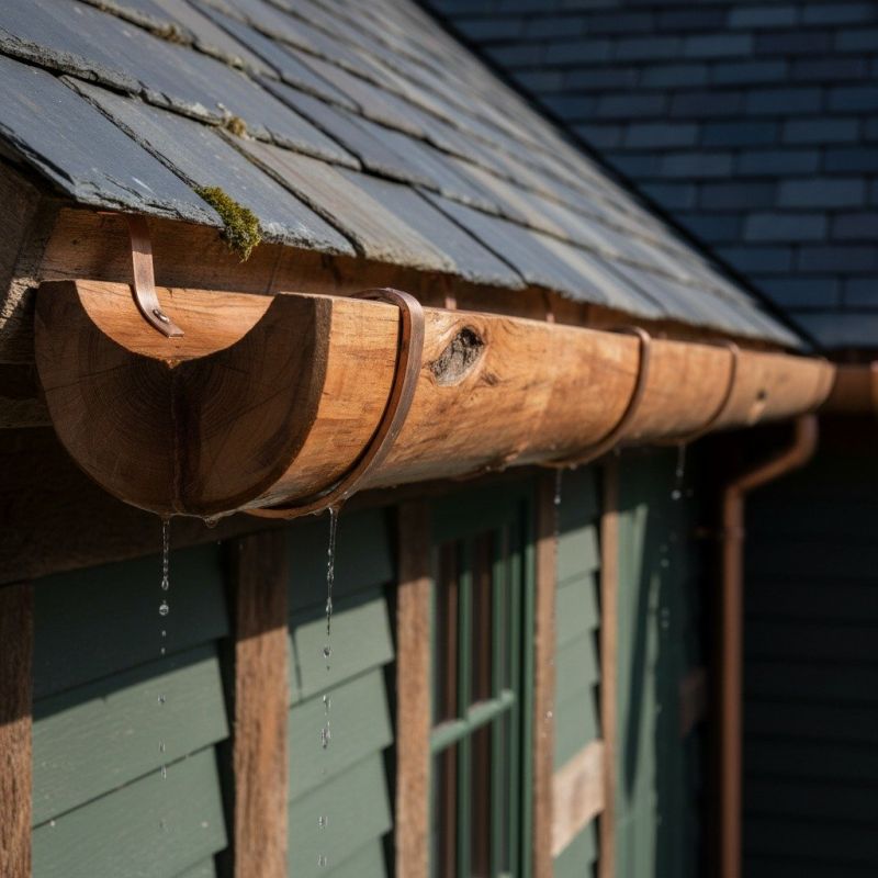 Wood Rain Gutter Installation